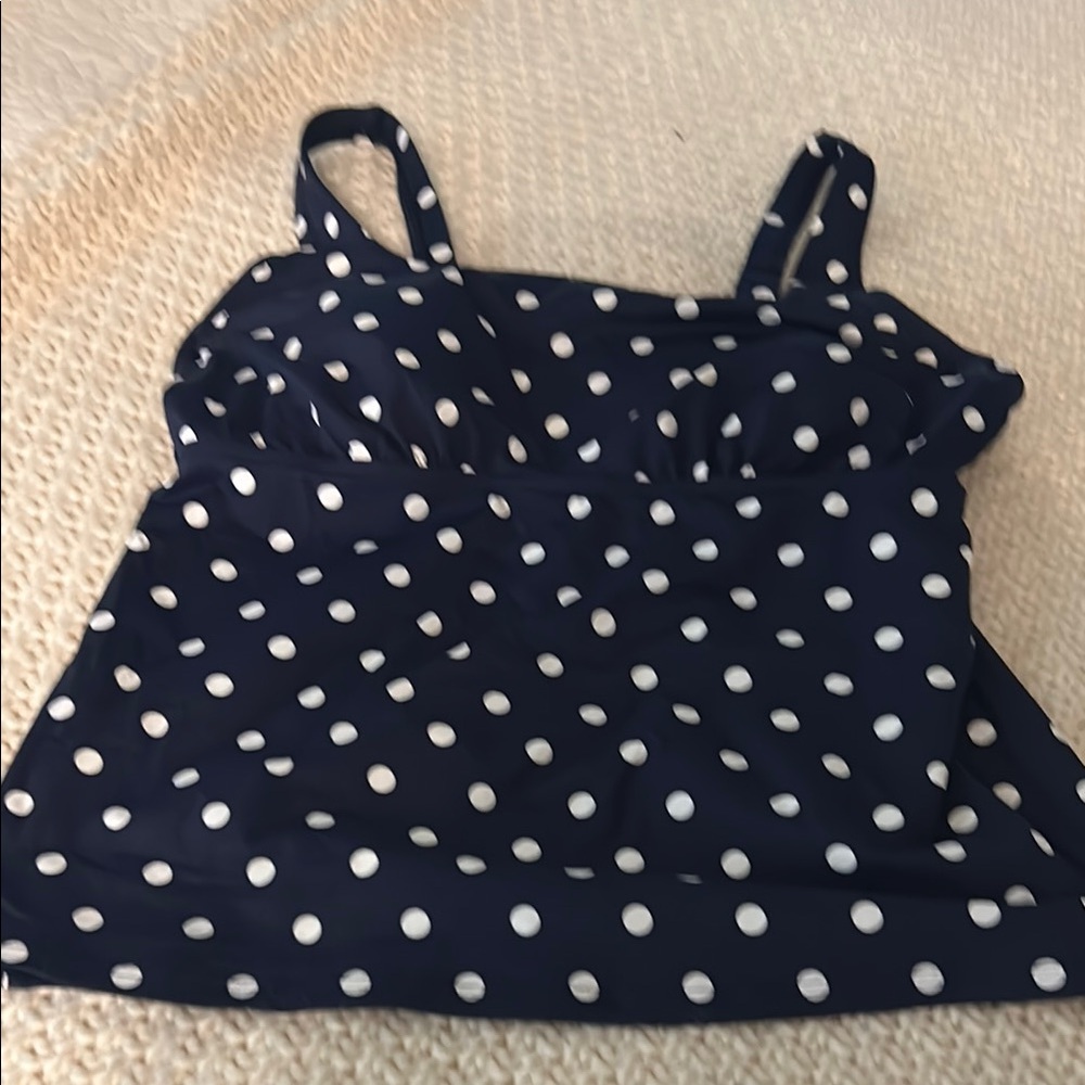Navy Polka Dot Tank Top